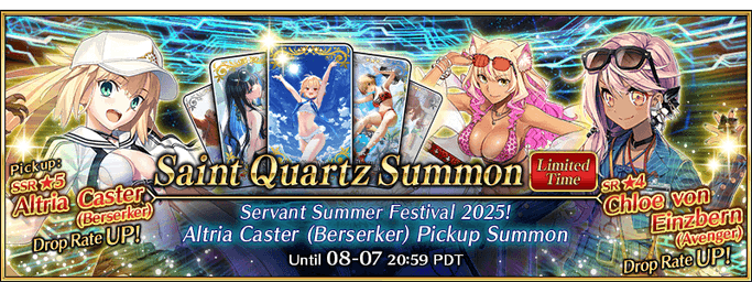FGO Summer 2025: Servant Summer Festival Altria Caster (Berserker) Pickup Summon